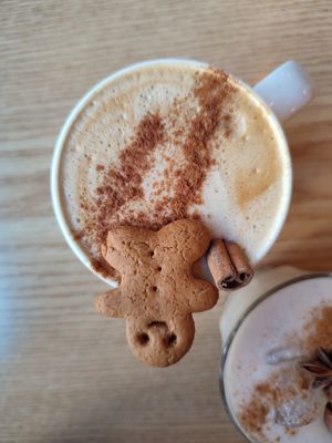 Gingerbread latte at Plant Cafe & Kitchen - Itaewon in Seoul