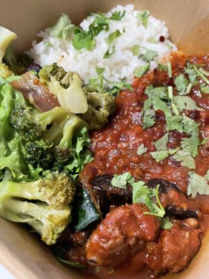 Moussaka and meatball rice bowl. Order from home  at Plant Cafe & Kitchen - Itaewon in Seoul