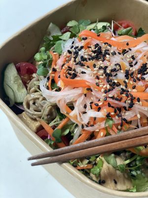 Peanut butter soba bowl. Order from home  at Plant Cafe & Kitchen - Itaewon in Seoul