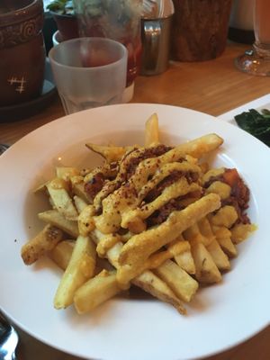 Cashew cheese, chilli cheese fries at Plant Cafe & Kitchen - Itaewon in Seoul