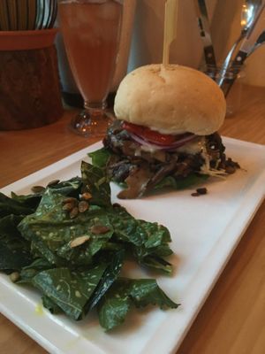 Mushroom (vegan) mozzarella burger at Plant Cafe & Kitchen - Itaewon in Seoul