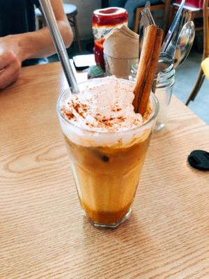 Pumpkin Spice Latte (iced) - so good! at Plant Cafe & Kitchen - Itaewon in Seoul