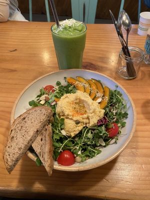 Salad and smoothie. So good! at Plant Cafe & Kitchen - Itaewon in Seoul