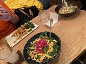 Plant cheeseburger, lentil bowl, creamy fettuccine at Plant Cafe & Kitchen - Itaewon in Seoul