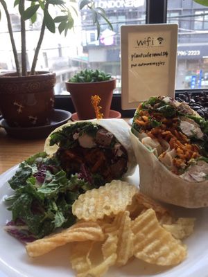 Tofu Caesar wrap at Plant Cafe & Kitchen - Itaewon in Seoul
