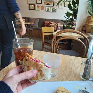 Burrito and coffee at Plant Cafe & Kitchen - Itaewon in Seoul