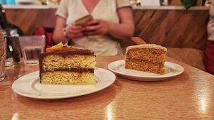 Pumpkin Cookie Cake (right). Jaffa Cake (Cocolate and orange) at Plant Cafe & Kitchen - Itaewon in Seoul