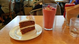 Earl Grey with Strawberry Smoothie? (Dont remember the namr anymore) at Plant Cafe & Kitchen - Itaewon in Seoul