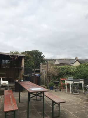 Back garden at Grasshopper Cafe in Hope