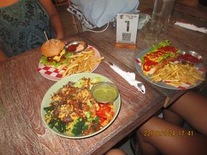 Protein Bowl, Hot Dog, Bacon/cheese burger   at The Sloth in Canggu