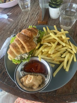 Chicken salad Croissant Sandwich 🥪   at The Sloth in Canggu
