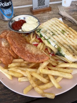 Panini pesto with bacon   at The Sloth in Canggu