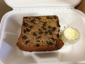 Vegan tea cake with vegan butter at Rialto in Eyemouth