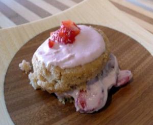 Vegan strawberry shortcake at Golden Mean in Santa Monica