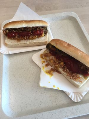 vegan hot dog with sauces at IKEA in Padua