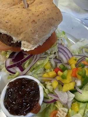Falafel Burger! A two hander 😜  at The Usual Place in Dumfries