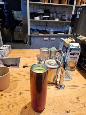 Hafer Matcha Latte at Haferkater - Hbf Frankfurt am Main in Frankfurt