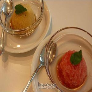 Watermelon and kiwi sorbets. at Hanada Rosso in Tokyo