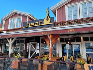 Restaurant front at Heat in Stroemstad