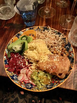 Buddha bowl with tempura tofu   at Urban Garden in Bournemouth