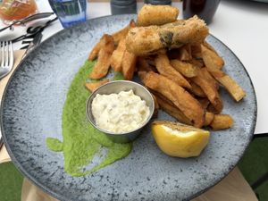 Tofish and chips  at Urban Garden in Bournemouth
