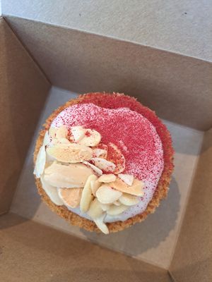 Raspberry and almond cake at Two Islands Ice Cream in Abersoch