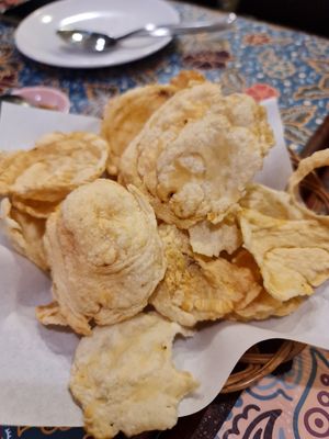 Emping cracker ~ 30/12/21 at Warung Ijo in Central Singapore