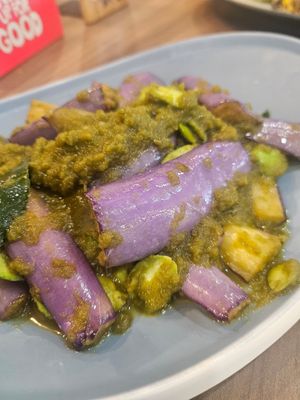 Eggplant Petai with Green Chili ~ 10/10/23 at Warung Ijo in Central Singapore