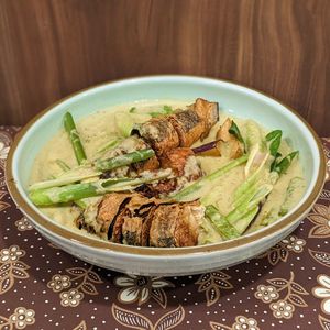 Vegan Green Curry Fish at Warung Ijo in Central Singapore