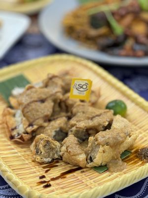 Batagor (fried dumplings with peanut sauce)  at Warung Ijo in Central Singapore