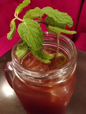 homemade iced mint tea at Warung Ijo in Central Singapore