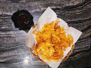 Ordered Bakmi Ayam, Nasi Lemak Fried Chicken, Avocoda juice in choco sauce (indo way is choco sauce! Can choose to go w gula melaka too), Veggie Fritters and a Latte for $37.10. at Warung Ijo in Central Singapore