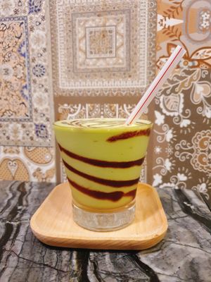 Ordered Bakmi Ayam, Nasi Lemak Fried Chicken, Avocoda juice in choco sauce (indo way is choco sauce! Can choose to go w gula melaka too), Veggie Fritters and a Latte for $37.10. at Warung Ijo in Central Singapore