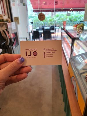 Name card at Warung Ijo in Central Singapore