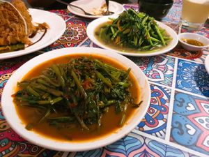 Sambal kakong and stir fried kakong behind. Likey both! at Warung Ijo in Central Singapore