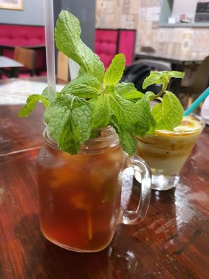 Ice mint tea at Warung Ijo in Central Singapore