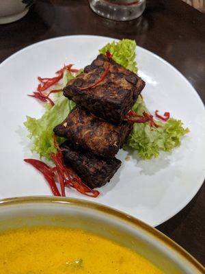 Recommended tempeh at Warung Ijo in Central Singapore
