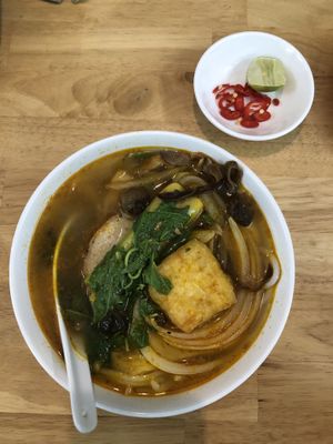 Vegan Vietnamese soup  at Huong Viet in Ho Chi Minh City