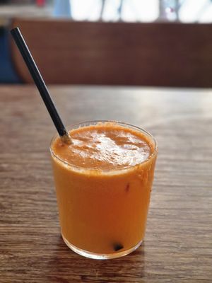 Orange ginger juice at GRØD - Vesterbrogade in Copenhagen