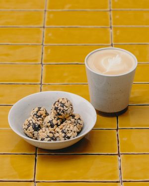 Raw bites and latte at GRØD - Vesterbrogade in Copenhagen