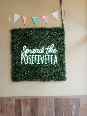 Cute sign at Yaya Tea in Chapel Hill