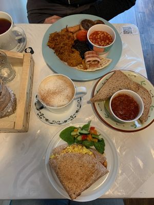 Breakfast fry up and quesadilla  at Serendipities in Dundee