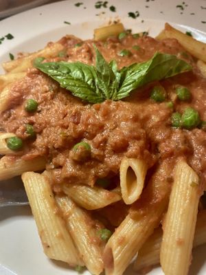 Vegan penne vodka at Rini's in Elmsford