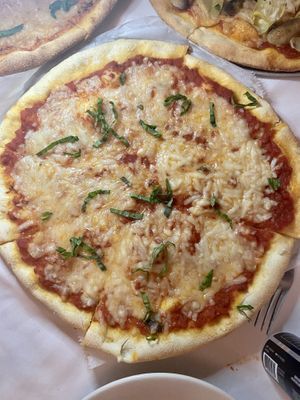 Vegan cheese pizza at Rini's in Elmsford