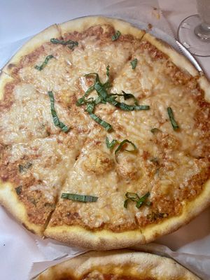 Vegan housemade cashew ricotta pizza  at Rini's in Elmsford