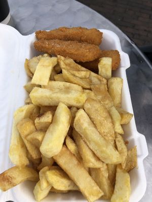 Chicken and chips  at Minchella's in Sunderland