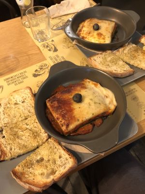 Vegan lasagnas at Celeiro Cafe in Peniche