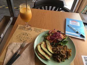 Vegan menu at Celeiro Cafe in Peniche
