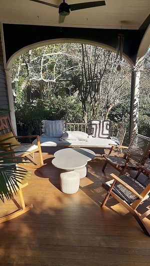 Front porch in the morning light at Dreamers by DW in Wilmington