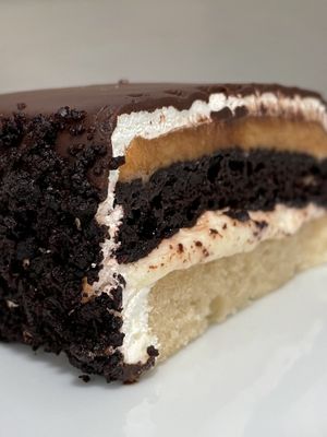 Opera cake at Loving Hut in San Jose